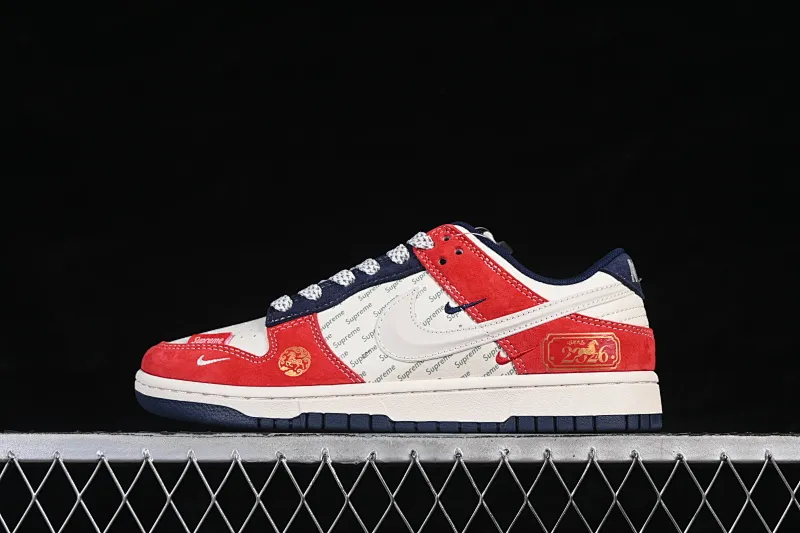 All Categories Nk SB Dunk Series Nk SB Dunk Low High-end Customized Low-top Shoes Nike SB Dunk Low Supreme Co-branded Year of the Horse Limited Edition Anniversary High-end Customized Low-top Casual Shoes FC7688-209